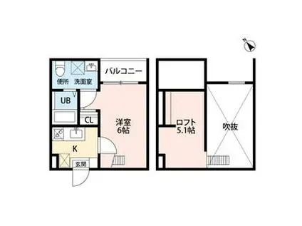 クリオス(1K/2階)の間取り写真