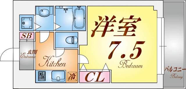 メゾン・ドヴィレ須磨(1K/4階)の間取り写真
