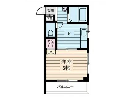 ハイツ リバーランド(1K/6階)の間取り写真