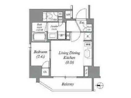 ACP RESIDENCE錦糸町(1LDK/12階)の間取り写真