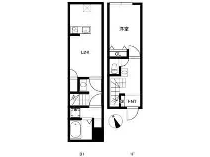 サンセリテ南麻布 1階(1LDK/1階)の間取り写真