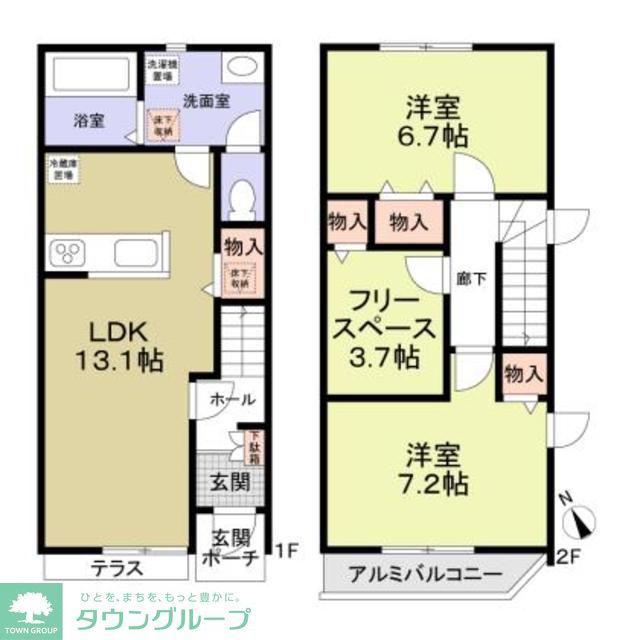 メゾン ド ラソ(2SLDK/1階)の間取り写真