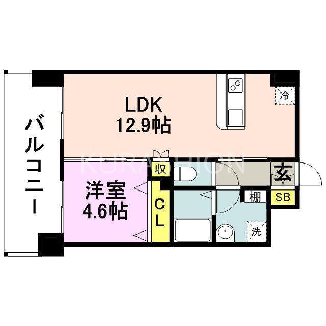 SHO STYLE HAKATA(1LDK/6階)の間取り写真