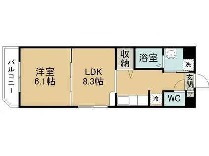 POLESTAR MORI(1LDK/4階)の間取り写真