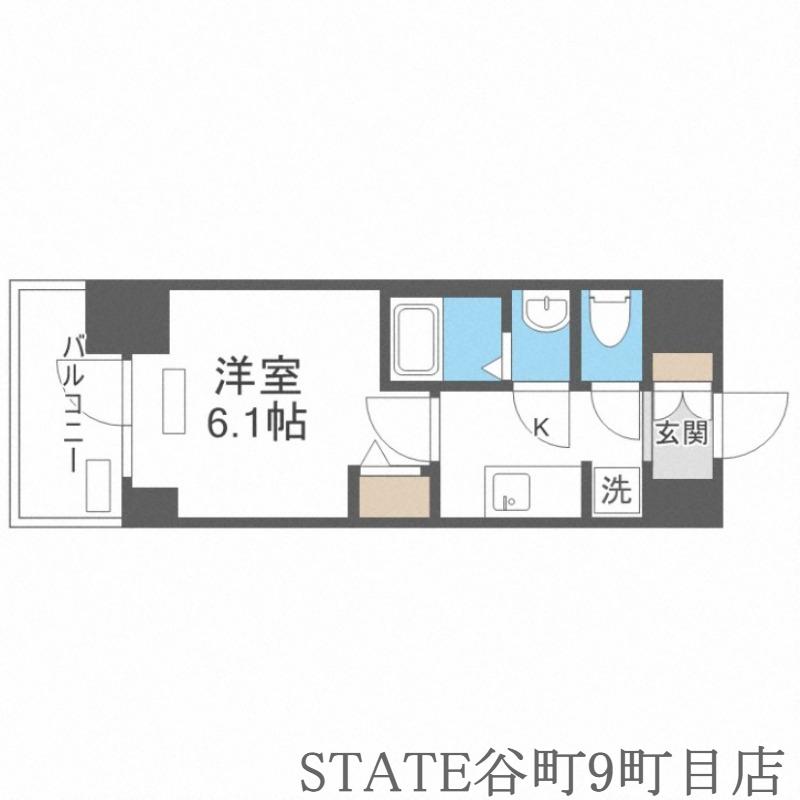 プレサンス松屋町ヴィゴラス(1K/5階)の間取り写真