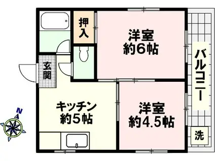 アルカサル藤(2K/3階)の間取り写真