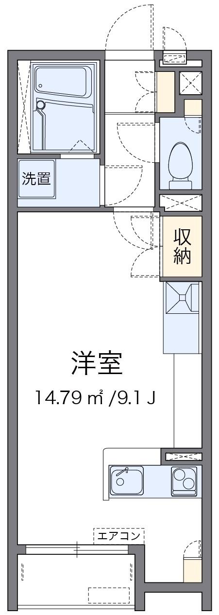 レオネクストスノーホワイト(ワンルーム/2階)の間取り写真