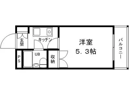 グリーンハイツ南駅前(1K/6階)の間取り写真