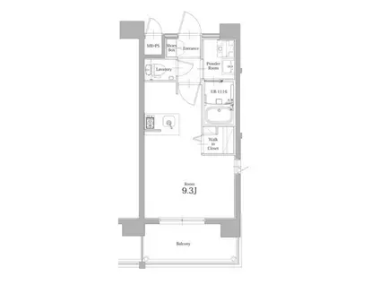 エンクレスト香椎参道(ワンルーム/9階)の間取り写真