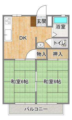 メゾンMM(2DK/2階)の間取り写真