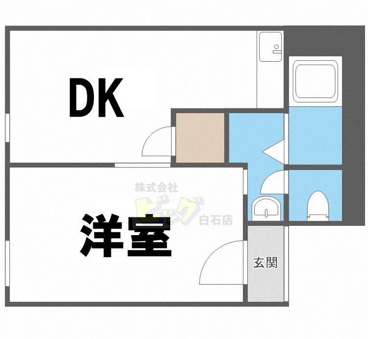 キャメルキューブ(1DK/4階)の間取り写真