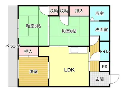カーサとのまち(3LDK/6階)の間取り写真