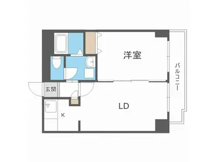 シャトーブラン19(1LDK/5階)の間取り写真