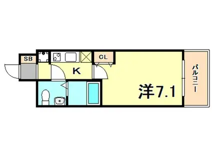 SERENITE三宮(1K/3階)の間取り写真