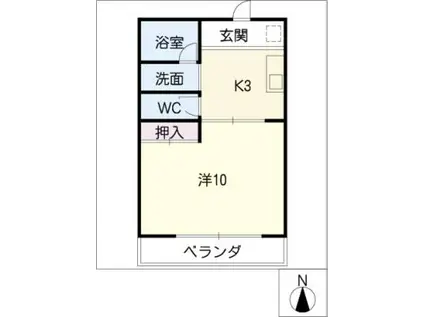 サンライト北島(1K/1階)の間取り写真