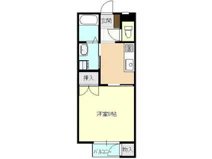 パレ・ソワイユ(1K/1階)の間取り写真