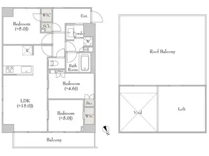ルミーク関内II(3LDK/10階)の間取り写真