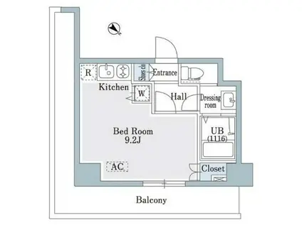 SHOWN初台(ワンルーム/8階)の間取り写真