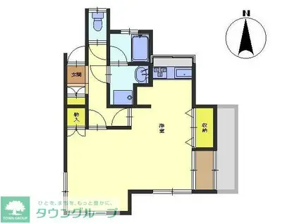 ベルハイム(ワンルーム/2階)の間取り写真