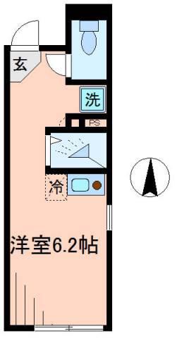 バーミープレイス新小岩(ワンルーム/1階)の間取り写真