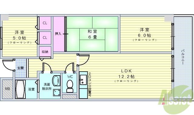 センターヴィレッジ(3LDK/7階)の間取り写真
