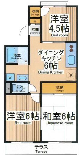 ハイツ相模(3DK/3階)の間取り写真