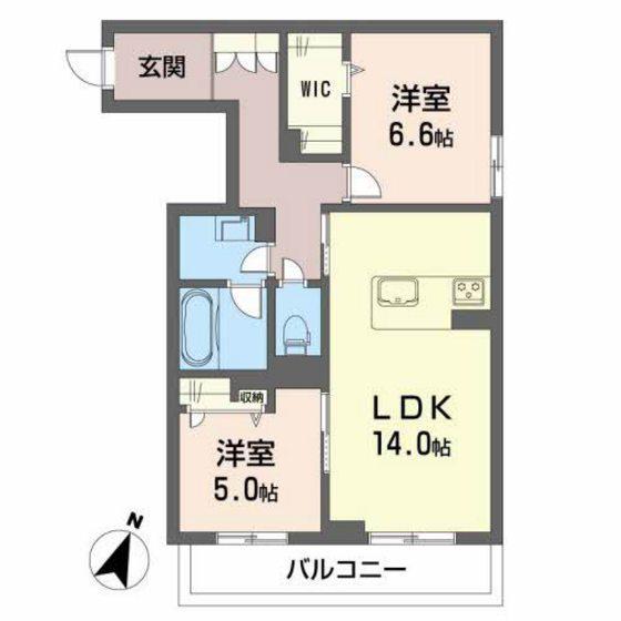 ル・リアンTKS(2LDK/3階)の間取り写真