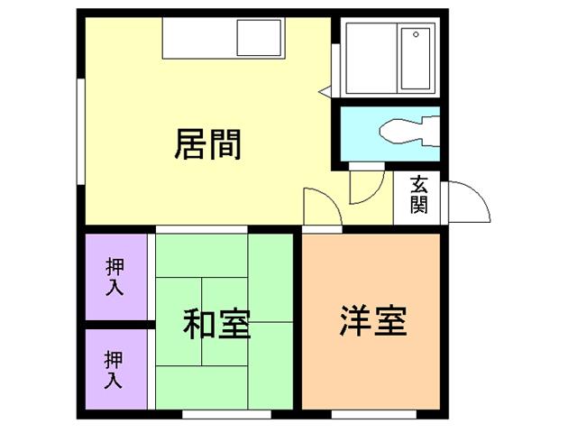ハイツジャイケ(2LDK/3階)の間取り写真