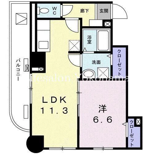 菊水レジデンス綱島II(1LDK/2階)の間取り写真