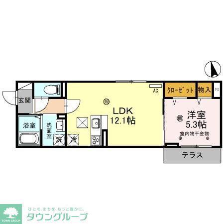 ANGE(1LDK/1階)の間取り写真