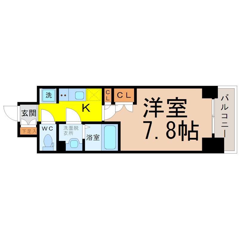 アデグランツ上前津(1K/3階)の間取り写真