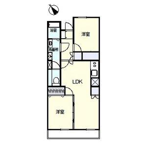サンシティ名東(2LDK/2階)の間取り写真