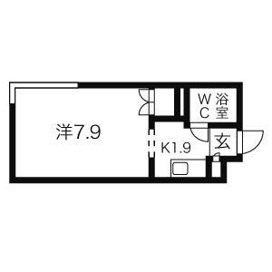 グランメール北6条(1K/4階)の間取り写真