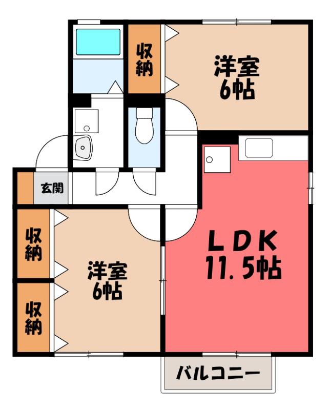 アットイーズIII(2LDK/2階)の間取り写真