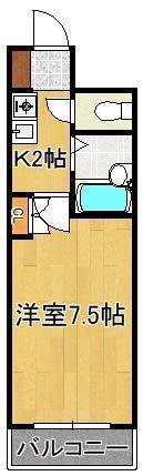 リファレンス南小倉(1K/6階)の間取り写真