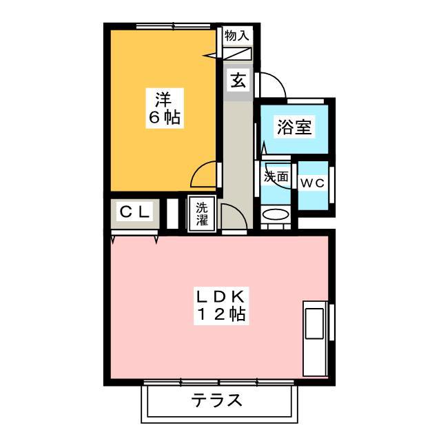 K・Iセジュール(1LDK/1階)の間取り写真