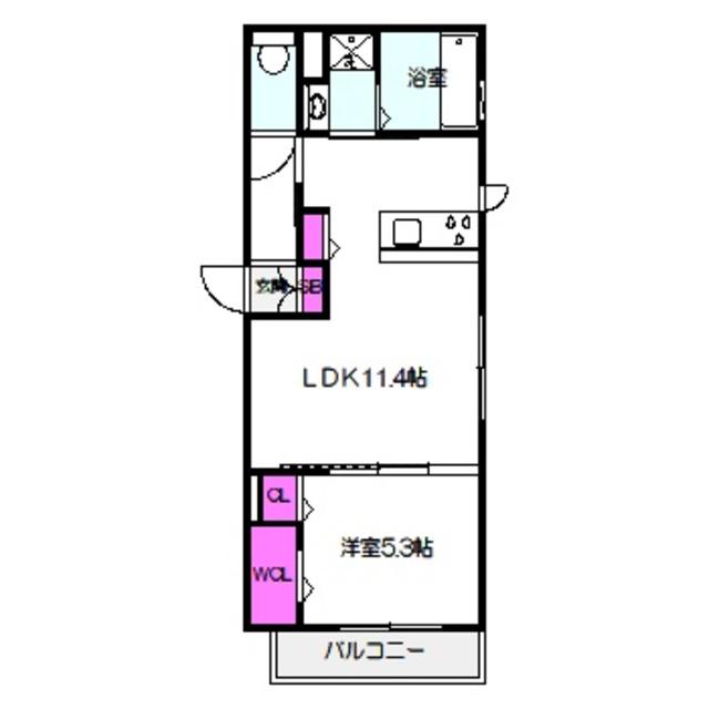 プランタン(1LDK/1階)の間取り写真