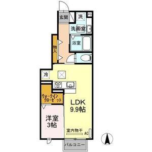 D-ROOM大崎(1LDK/1階)の間取り写真