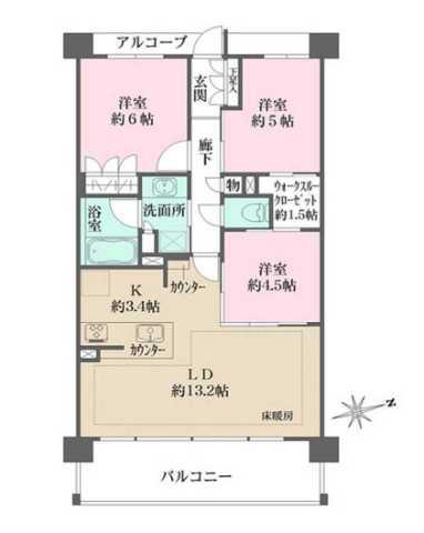 BELISTA西荻窪(3LDK/4階)の間取り写真
