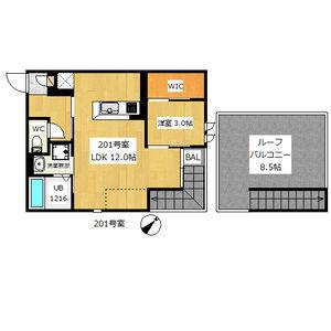 GRANDTIC PLAISIR(1LDK/2階)の間取り写真