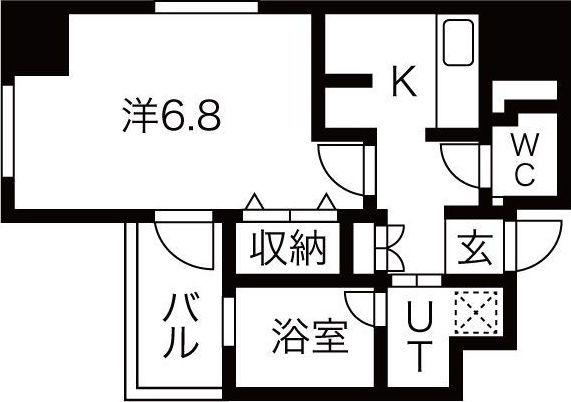 エルスタンザ千代田(1K/10階)の間取り写真