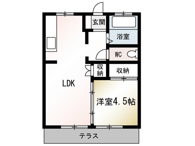 桔梗台ハイム(1LDK/1階)の間取り写真