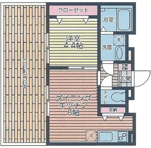 オーベルジェ・DE・田辺(1LDK/1階)の間取り写真