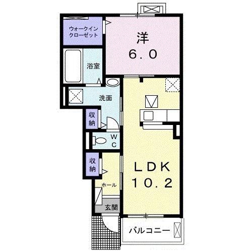 サン メゾン C(1LDK/1階)の間取り写真