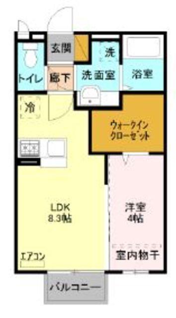 VILLAHERMITAGECOURT(1LDK/1階)の間取り写真
