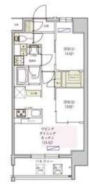 アーバネックス東梅田(2LDK/11階)の間取り写真