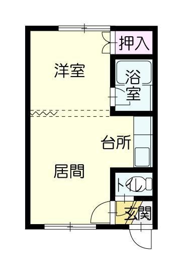 ヴィプレ2条A(1LDK/2階)の間取り写真