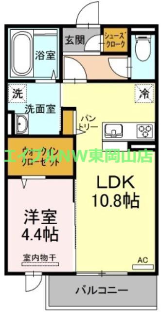 メゾンドソレイユ(1LDK/2階)の間取り写真