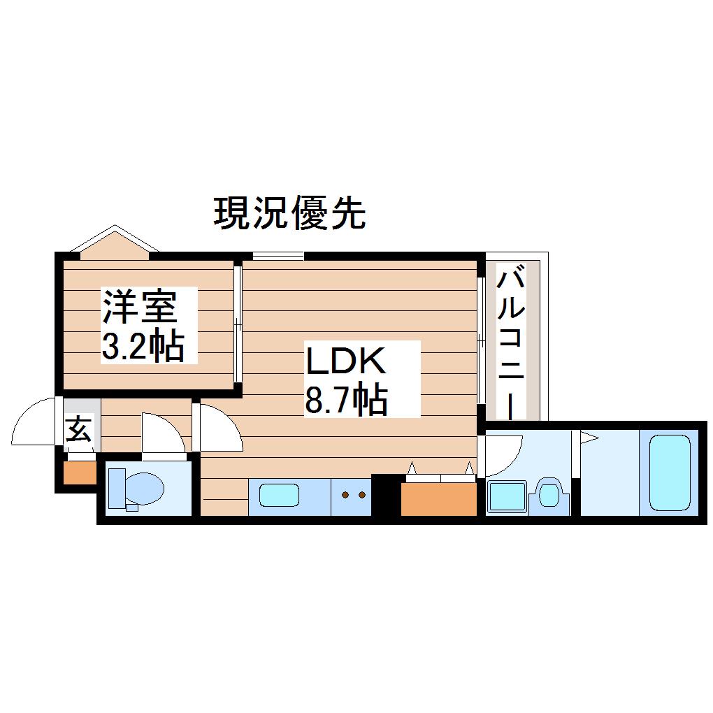 REGALEST長町南MT(1LDK/2階)の間取り写真
