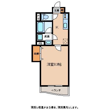 ガーデン・ハイム樗2番館(1K/4階)の間取り写真